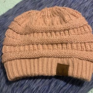 CC Ponytail Messy Bun BeanieTail Soft Winter Knit Stretch Beanie Hat